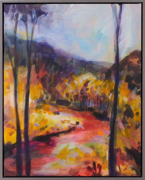 Expressive and colourful landscape painting