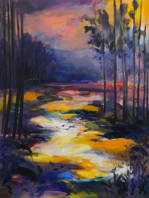 Expressive and colourful landscape painting