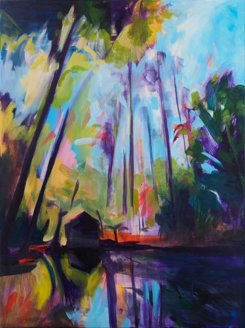 Expressive and colourful landscape painting